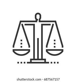 Ethics Icon, Part Of The Square Icons, Law And Justice Icon Set. The Illustration Is A Vector, Editable Stroke, Thirty-two By Thirty-two Matrix Grid, Pixel Perfect File.