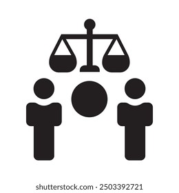 Ethics icon. Scales of justice, Libra icon symbol, balance glyph icon, law glyph icon for your website, mobile, presentation, and logo design.