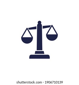 Ethics icon with scales on white