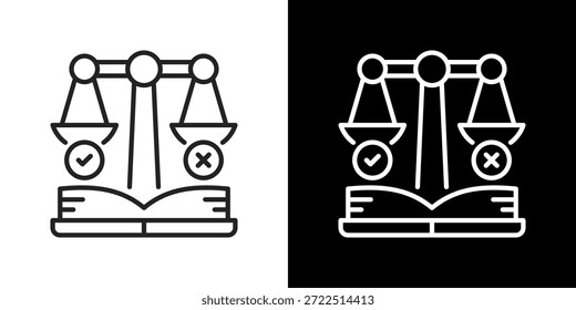 Conjunto de iconos de ética. Diseño De Línea Limpia Con Versiones Claras Y Oscuras Para Un Uso Versátil