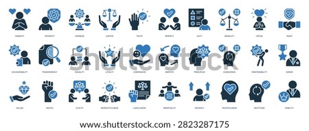 Ethics Icon Set Glyph Two Color Style