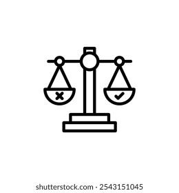 Ethics icon set. outlined and solid filled versions.