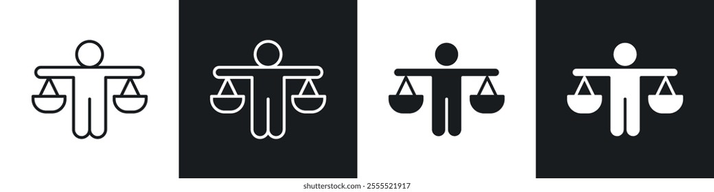 Ethics icon vector collection in black and white.