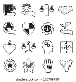 Ethics Icons. Line With Fill Design. Vector Illustration.