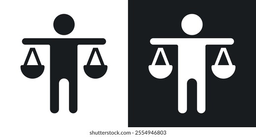 Ethics icons in solid black and white colors