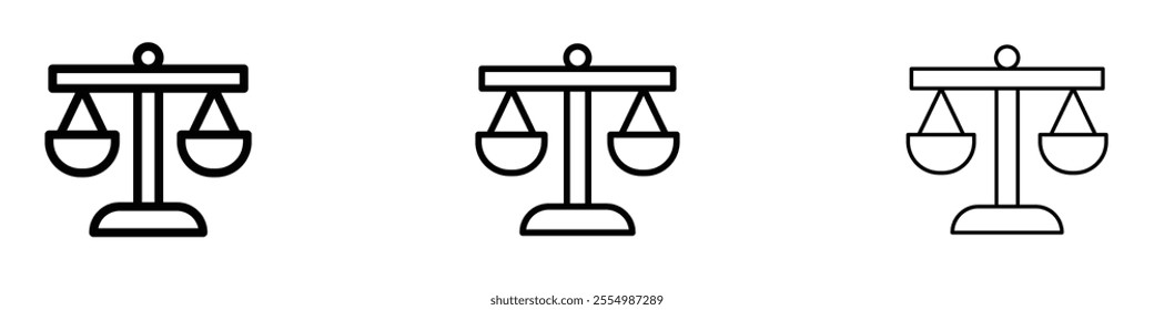 Ethics icons in tree different stroke sizes