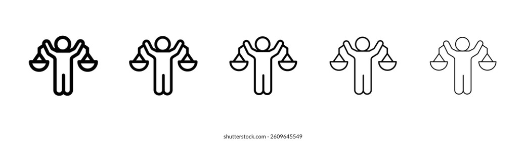 Ethics icons vectors set in different stroke lines
