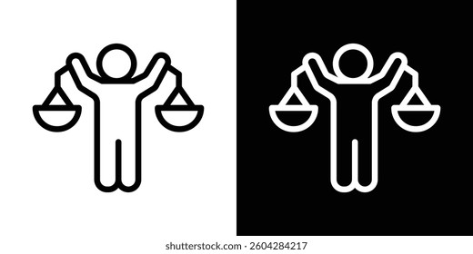 Ethics icons vectors set in stroke line style.