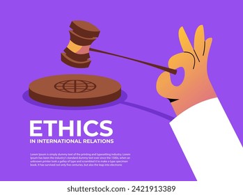 Ethics in International Relations. Negotiation process, diplomatic event. Polyamory concept. Flat vector illustration.