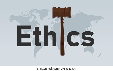 Ethics And Law Symbol Of Ethical Moral In Decision Making Hammer Symbol