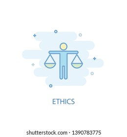 conceito de linha ética. Ícone de linha simples, ilustração colorida. desenho plano do símbolo ético. Pode ser usado para UI/UX