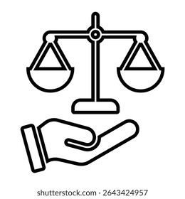 ethics line icon design. ethics thin black outline symbol vector illustration. editable stroke icon on transparent background.