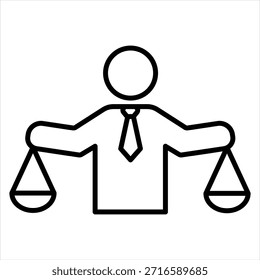 Ilustración vectorial de iconos de esquema de ética