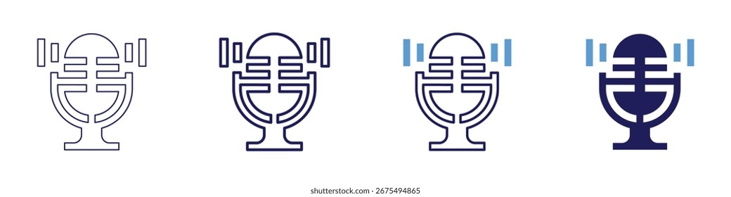 Ethics podcast icon in 4 different styles. Thin Line, Line, Bold Line, Duotone. Duotone style. Editable stroke.
