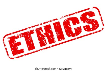 ETHICS red stamp text on white