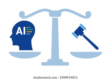 Ethics regulations of AI artificial intelligence hammer gavel judgement legal