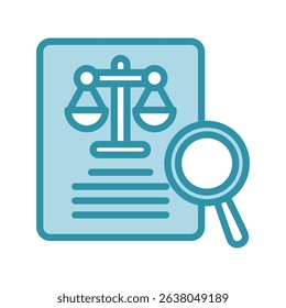Ethics Review mini illustration dual tone color icon, use for research and development, education, industry, UI, UX kit, app and web development, digital or print.