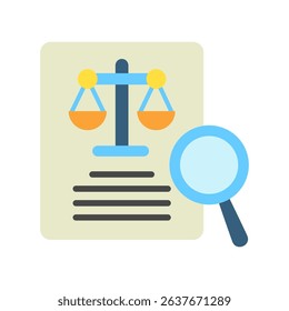 Ethics Review mini illustration flat color icon, use for research and development, education, industry, UI, UX kit, app and web development, digital or print.