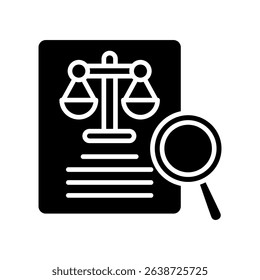 Ethics Review mini illustration glyph icon, use for research and development, education, industry, UI, UX kit, app and web development, digital or print.