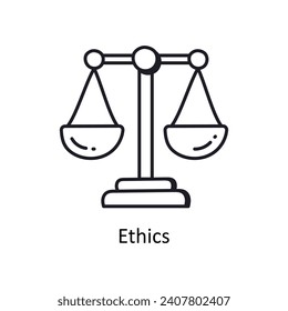 Ethics vector outline doodle Design illustration. Symbol on White background EPS 10 File 