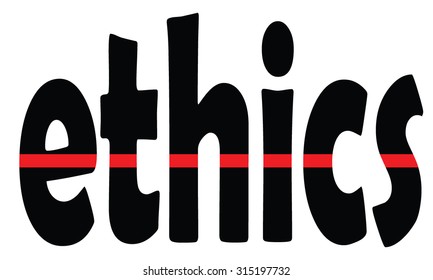 "ethics" word with redline 