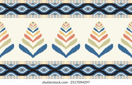 Ethinic Abstract rug pattern on black background.
Ikat Aztec print. Scandinavian seamless pattern. Ethnic ornament. tribal Scandinavian geometric vector ikat pattern.