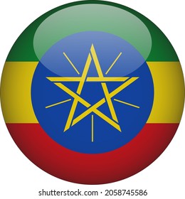 Ethiopia 3D Rounded Country Flag Icon