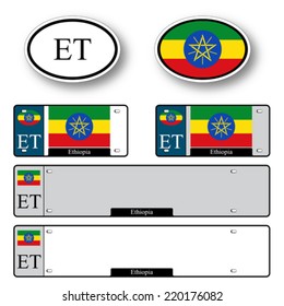 ethiopia auto set against white background, abstract vector art illustration, image contains transparency
