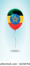 Ethiopia balloon with flag. Ballon in the Country National Colors. Country Flag Rubber Balloon. Vector Illustration.