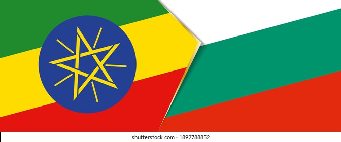 Banderas de Etiopía y Bulgaria, dos banderas vectoriales símbolo de relación o enfrentamiento.