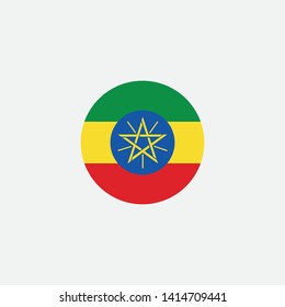 Ethiopia circle flag graphic element Illustration template