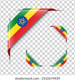 Ethiopia corner national flag with shadow