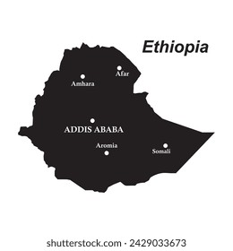 Ethiopia country map,vector illustration simple design