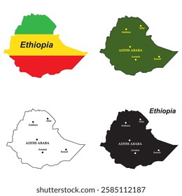Ethiopia country map,vector illustration simple design