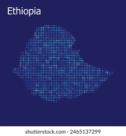 ethiopia dotted map blue background