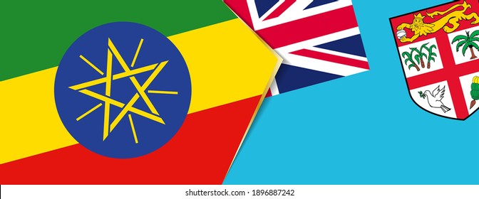 Banderas de Etiopía y Fiji, dos banderas vectoriales símbolo de relación o enfrentamiento.