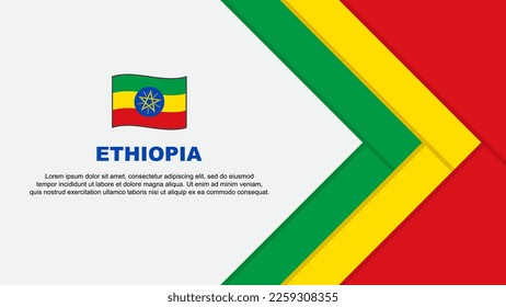 Äthiopien Flag Abstrakte Hintergrunddesign-Vorlage. Äthiopia Independence Day Banner Cartoon Vektorgrafik. Äthiopien-Cartoon