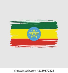 Ethiopia Flag Brush. National Flag