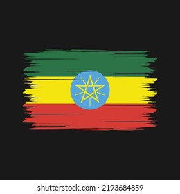 Ethiopia Flag Brush. National Flag