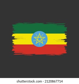 Bandera de Etiopía con fondo de pincel