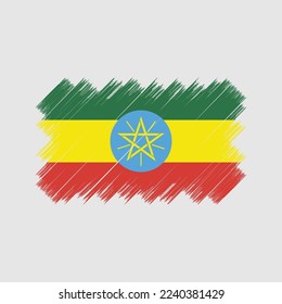 Ilustración del vector del pincel de bandera de Etiopía