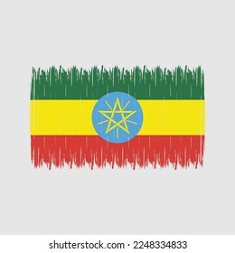 Ilustración del vector del pincel de bandera de Etiopía