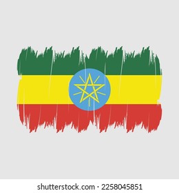 Ethiopia Flag Brush Vector Illustration