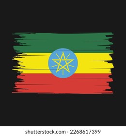 Ethiopia Flag Brush Vector Illustration