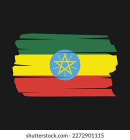 Ethiopia Flag Brush Vector Illustration