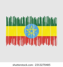 Ethiopia Flag Brush Vector Illustration