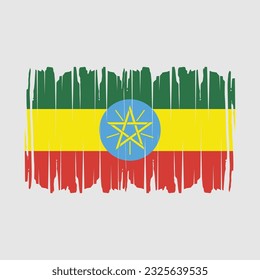 Ilustración del vector del pincel de bandera de Etiopía