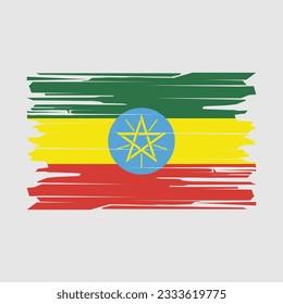 Ilustración del vector del pincel de bandera de Etiopía