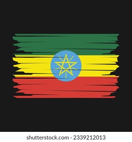 Ethiopia Flag Brush Vector Illustration