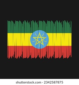 Ilustración del vector del pincel de bandera de Etiopía